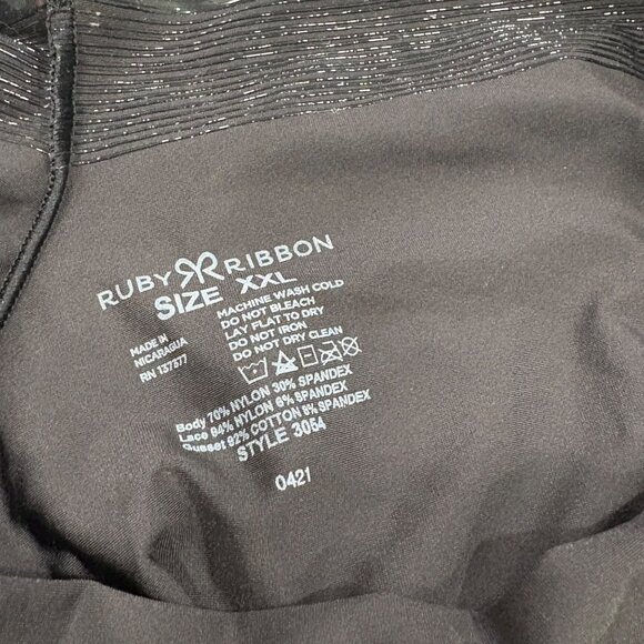 Ruby Ribbon Womens Shapewear Shorts XXL Black Lace Trim - Picture 3 of 3